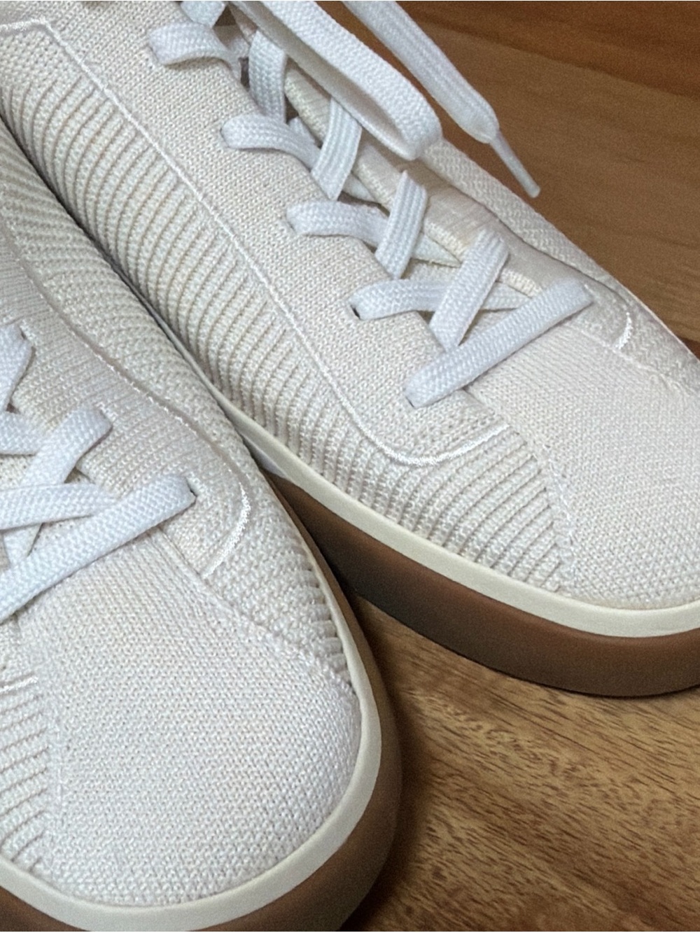 Rothy's The Lace Up Sneaker Blonde Ivory Knit Comfort Low Top Shoes sz 9 Womens - Picture 7 of 8